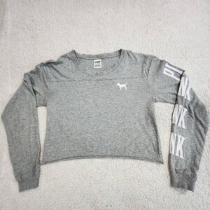 Victoria's Secret Pink cropped long sleeve tee Size S